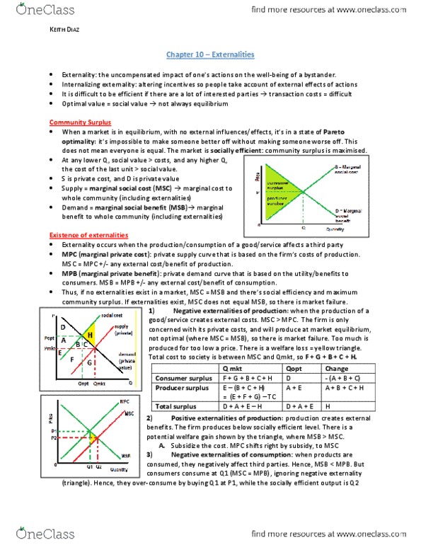 EC120 Lecture Notes - Pareto Efficiency, Economic Surplus, Marginal Utility thumbnail
