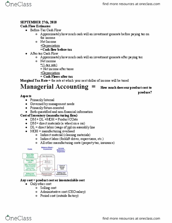 BUS-A 100 Lecture Notes - Lecture 14: Cash Flow, Forklift, Net Income cover image