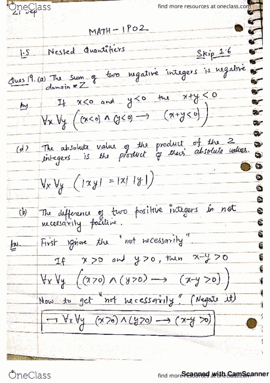 MATH 1P66 Lecture 7: NESTED QUANTIFIERS - Continued cover image