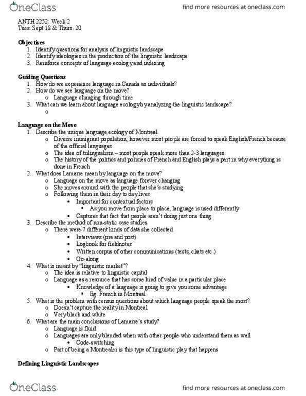 Anthropology 2252F/G Lecture Notes - Lecture 2: Logbook, Fieldnotes, Herman Gorter thumbnail