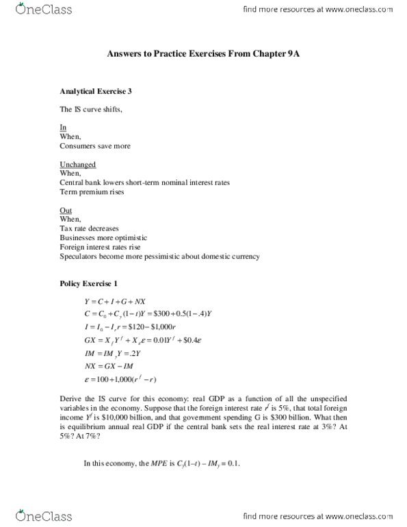 ECON 2450 Chapter Notes -Real Interest Rate, Autarky thumbnail