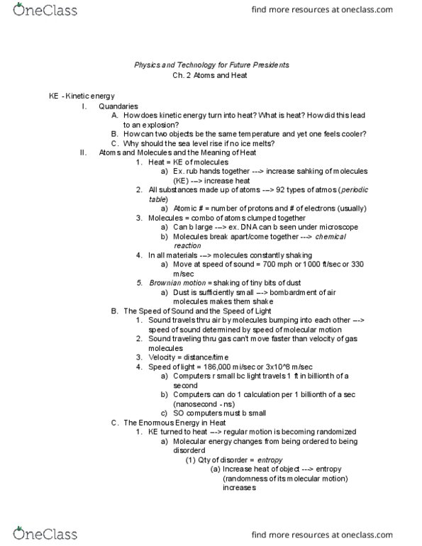 PHYSICS 10 Chapter Notes - Chapter 2: Sea Level Rise, Kinetic Energy, University Of Manchester thumbnail