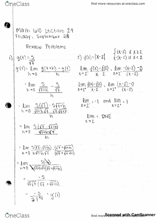 MATH 1610 Lecture 24: MATH 1610: 2.7-2.8 practice problems thumbnail