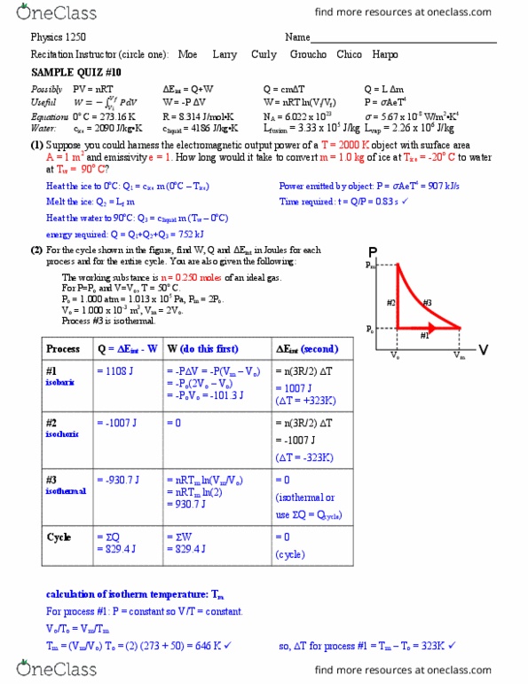 Study Guides for PHYSICS 1250 at Ohio State University (OSU) OneClass