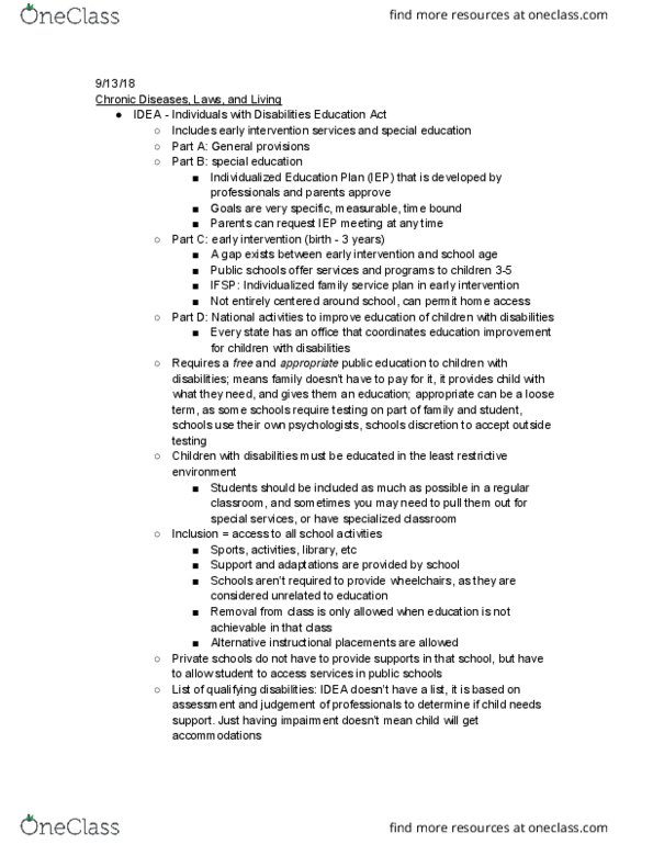 SAR HP 320 Lecture Notes - Lecture 4: Individualized Education Program, Unfunded Mandate, Rehabilitation Act Of 1973 thumbnail