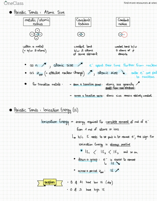 CHEM 110 Lecture Notes - Lecture 6: Covalent Radius, Covalent Bond cover image