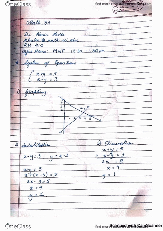 MATH 3A Lecture 1: MATH 3A Notes-Lecture #1 cover image
