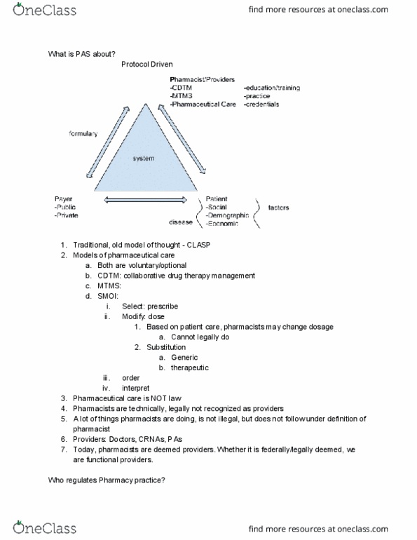 PAS 2301 Lecture Notes - Lecture 3: Pharmaceutical Care, Pharmacy, Aspirin thumbnail