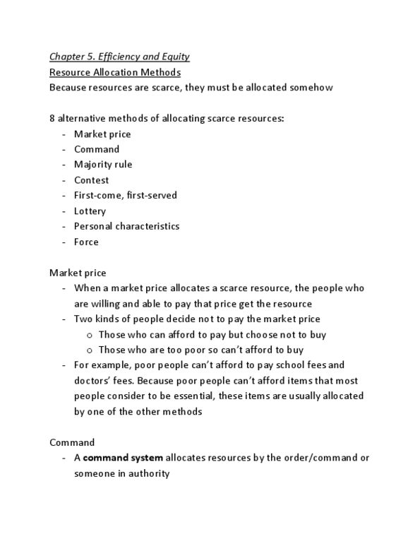 ECON101 Chapter 5: Chapter 5. Efficiency and Equity (1) thumbnail