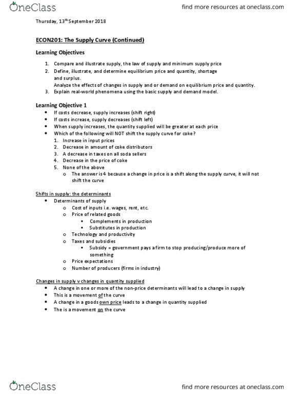 ECON-E 201 Lecture Notes - Lecture 7: Economic Equilibrium, Regional Policy Of The European Union cover image