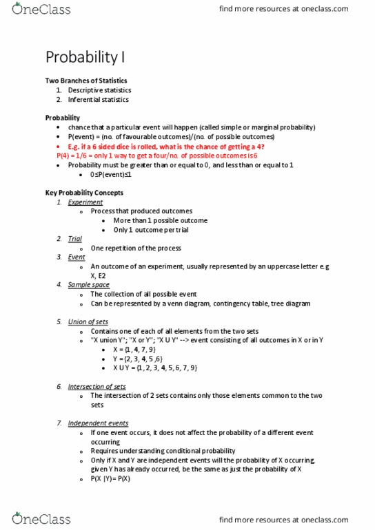 ECON1310 Lecture Notes - Lecture 3: Venn Diagram, Statistical Inference, Xu thumbnail