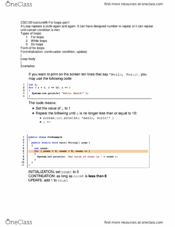 CSC 120 Lecture 8: For loops part1 thumbnail