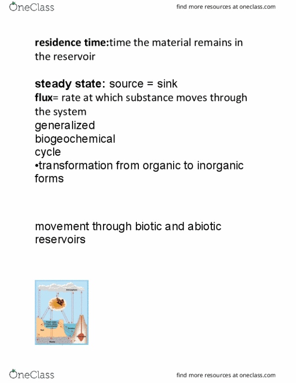 ENV100Y5 Lecture Notes - Lecture 14: Biogeochemical Cycle, Water Cycle, Transpiration thumbnail