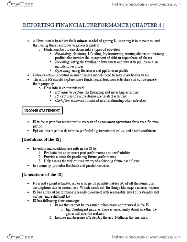 RSM220H1 Chapter Notes - Chapter 4: Cash Flow Statement, Retained Earnings, Earnings Management thumbnail