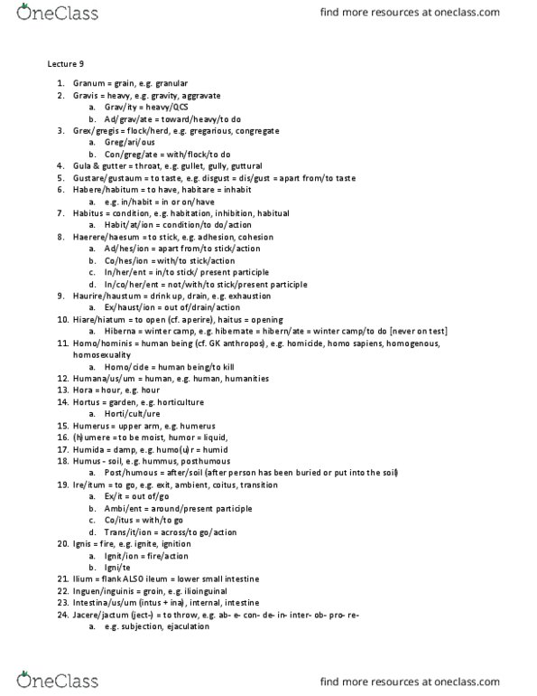 CLA201H1 Lecture Notes - Lecture 9: Homo Sapiens, Ilioinguinal Nerve, Sexual Intercourse thumbnail