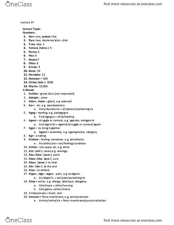 CLA201H1 Lecture Notes - Lecture 17: Amniocentesis, Analgesic, Agoraphobia thumbnail