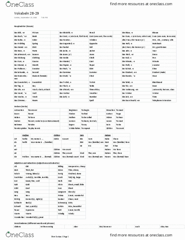 GERM 1100 Chapter Notes - Chapter 5.5: Guten Tag, William Finden, Built-In Self-Test thumbnail