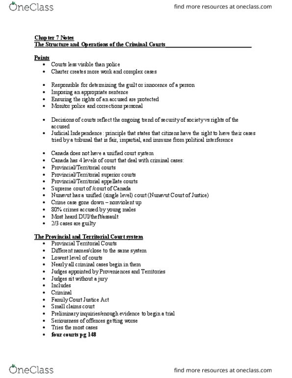 PSYC 1010 Lecture Notes - Lecture 7: Small Claims Court, United States Territorial Court, Trial Division thumbnail