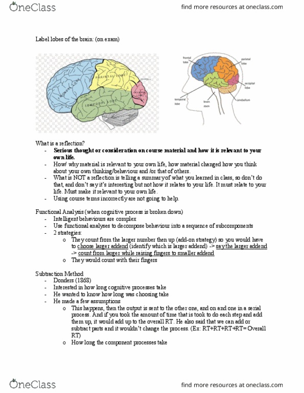 Psychology 2135A/B Lecture Notes - Lecture 5: Franciscus Donders, Cognitive Psychology, Electrodermal Activity thumbnail