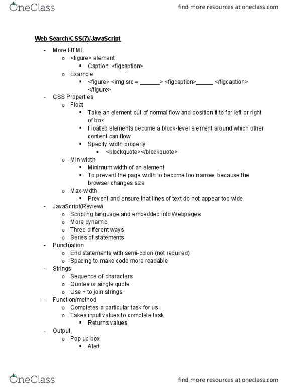 CMSC 122 Lecture Notes - Lecture 15: Scripting Language, Semicolon, Camel Case cover image