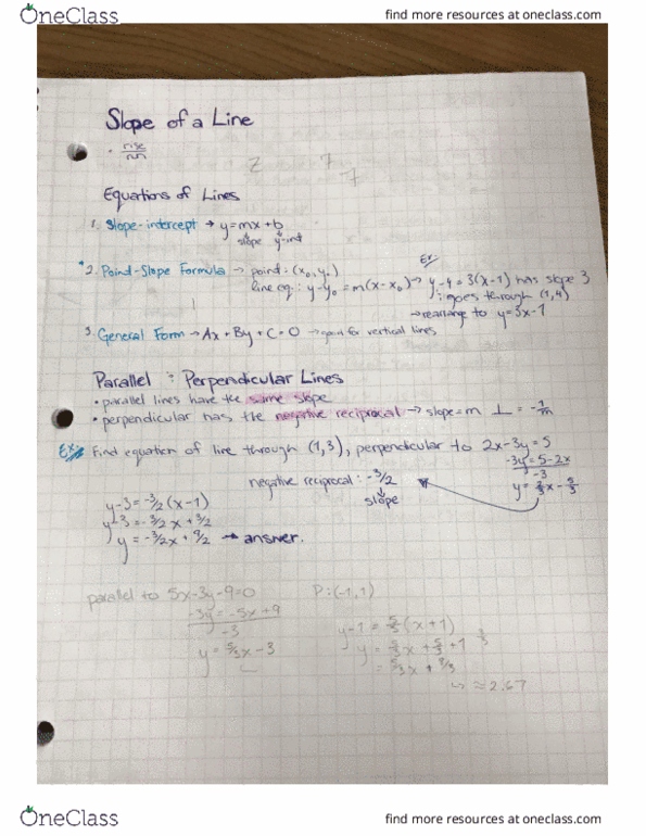 MA129 Lecture 3: Week 1 - Slopes & Functions cover image