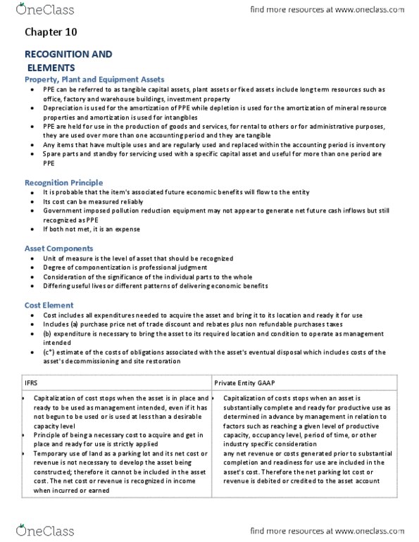 AFM291 Chapter Notes - Chapter 10: Capital Asset thumbnail