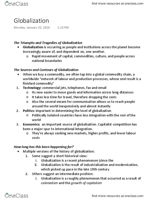 Sociology 1020 Lecture 13: Globalization thumbnail
