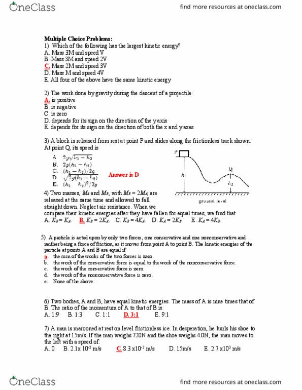 PHYSICS 1250 Study Guide Fall 2018, Midterm Conservative Force, Identical Particles, VariLite
