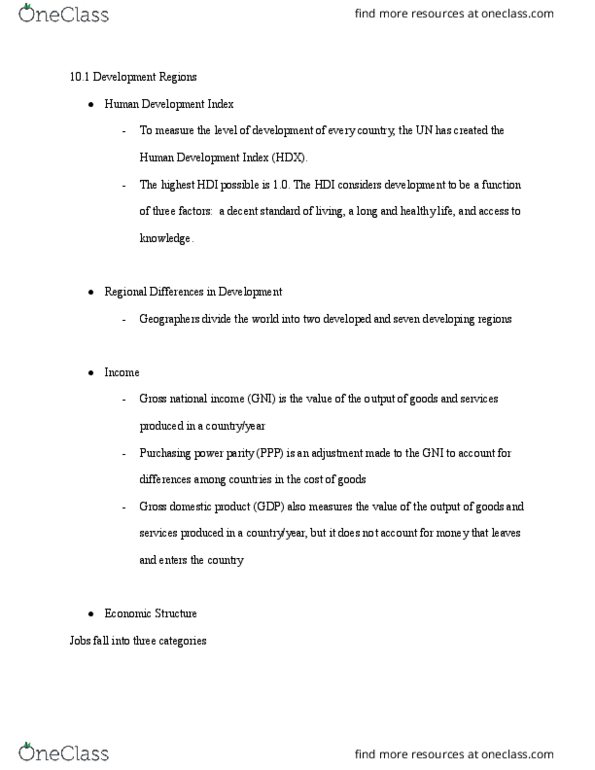 GEOGRAPH 102 Lecture Notes - Lecture 1: Gross Domestic Product, Gross National Income, Sub-Saharan Africa thumbnail