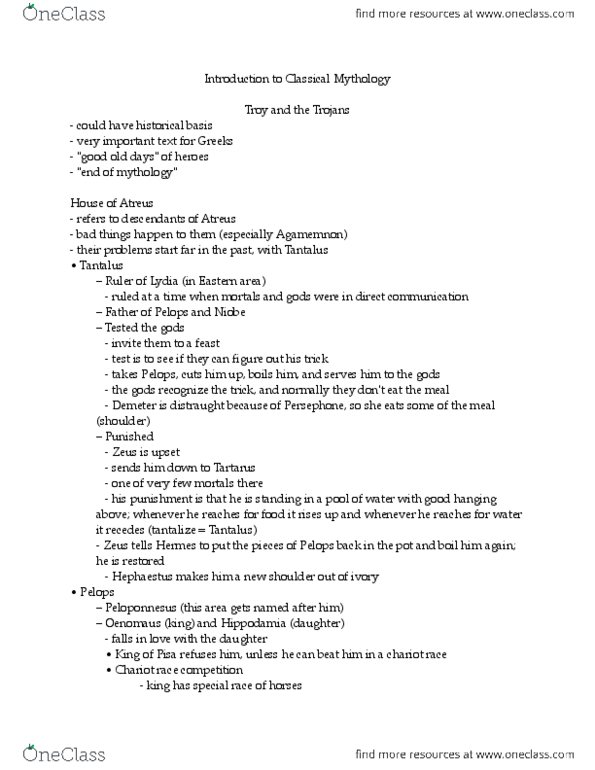 CLA204H1 Lecture Notes - Thyestes, Myrtilus, Atreus thumbnail