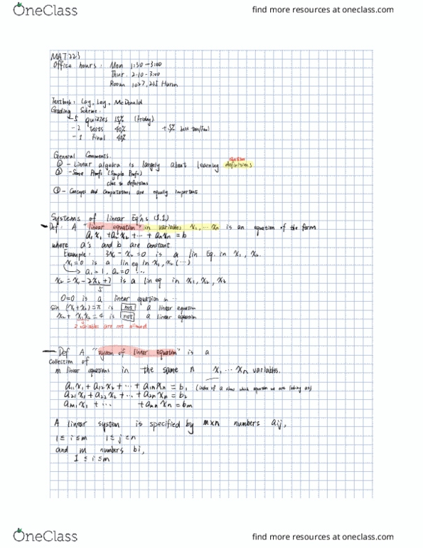 MAT223H1 Lecture 1: Class 1 (1.1) thumbnail