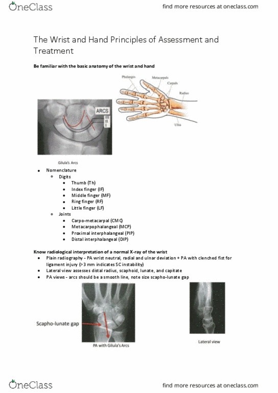 PHTY207 Lecture Notes - Lecture 18: Scaphoid Fracture, Projectional Radiography, Rheumatoid Arthritis thumbnail