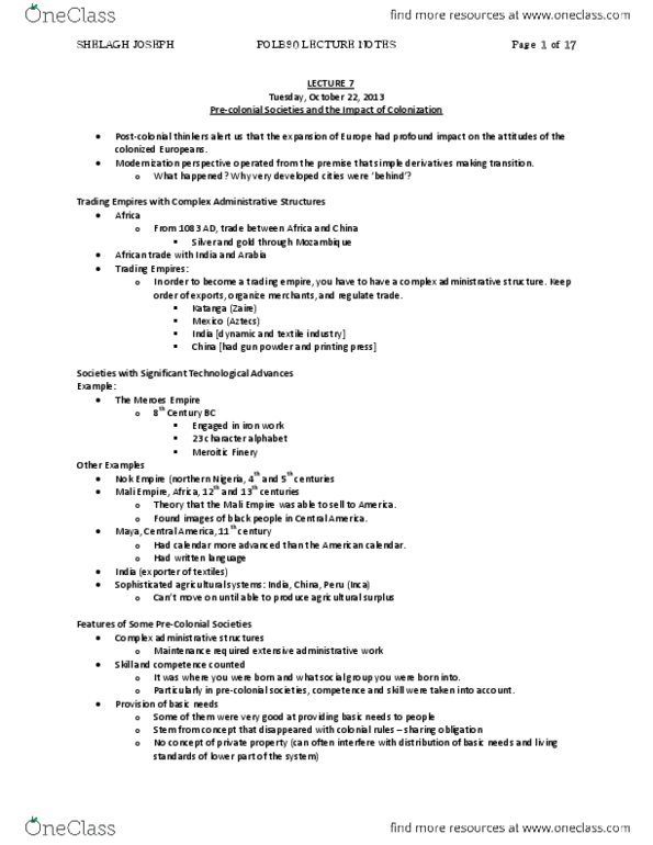 POLB90H3 Lecture Notes - Grameen Bank, Heavily Indebted Poor Countries, Frantz Fanon thumbnail