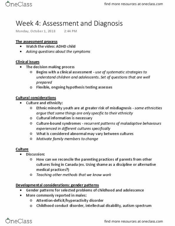 PSY341H5 Lecture Notes - Lecture 4: Autism Spectrum, Imaginary Audience, Enuresis thumbnail