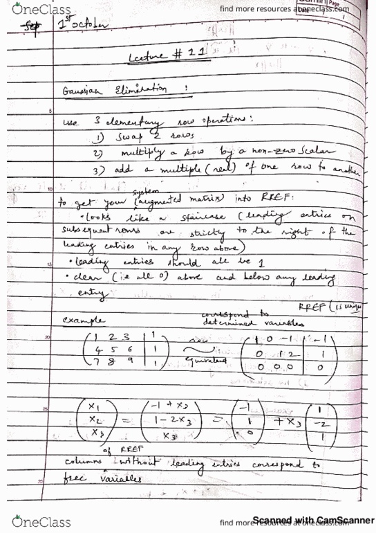 MATH136 Lecture 11: Math136Lec11- Gaussian Elimination(contd) and Homogeneous Eqns cover image