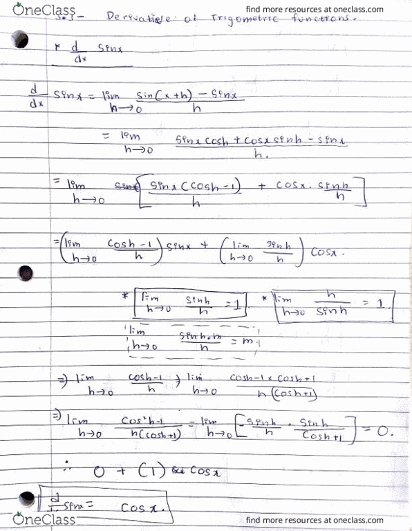 MATH100 Lecture 12: Trigonometry derivatives cover image