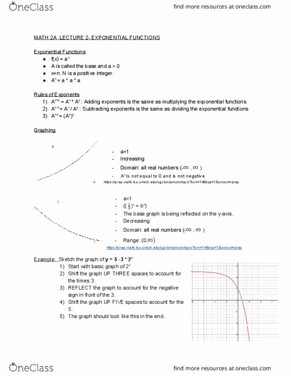 MATH 2A Lecture 2: MATH2A Lecture 2- Exponential Functions and Inverse Functions cover image