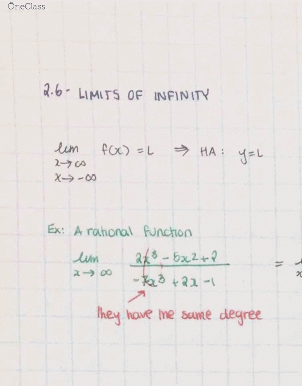 Calculus 1000A/B Lecture 16: Calculus 1000A Section 2.6 Limits of Infinity cover image