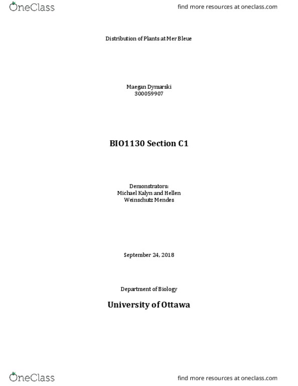 BIO 1130 Lecture Notes - Lecture 1: Aralia thumbnail