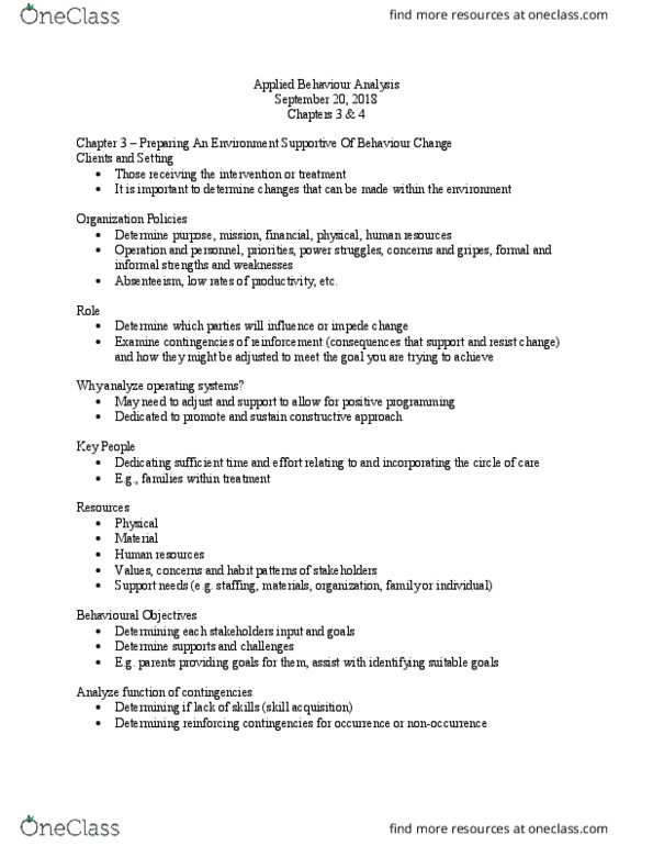 SOCSCI 2UA3 Lecture Notes - Lecture 3: Applied Behavior Analysis, Absenteeism, Human Resources thumbnail