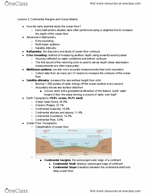 OCG 301 Lecture Notes - Lecture 3: Continental Margin, Echo Sounding, Bathymetry thumbnail