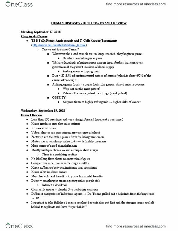 HLTH 335 Lecture Notes - Lecture 10: Adipose Tissue, Competitive Inhibition, Helminths thumbnail