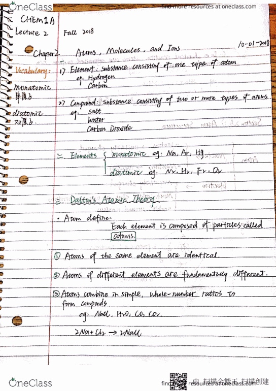 CHEM 1A Lecture 2: Fall2018 cover image