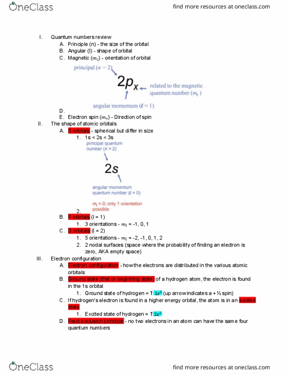 01:160:161 Lecture Notes - Lecture 7: Pauli Exclusion Principle, Electron Configuration, Diamagnetism thumbnail