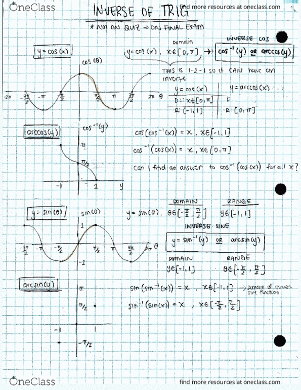 Calculus 1000A/B Lecture 7: 1.5 Part 3 Inverse Trig cover image