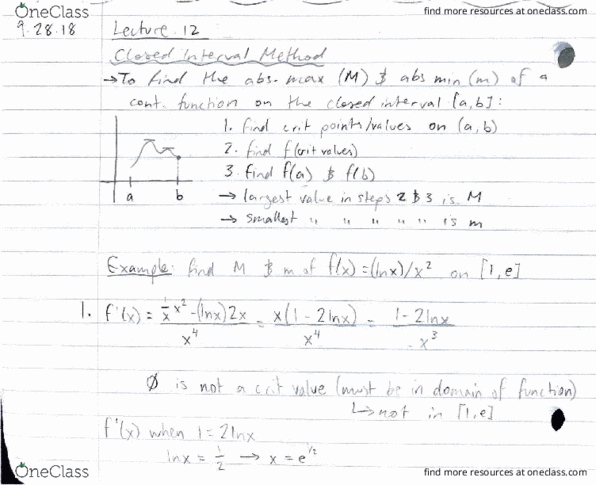 MATH 1ZA3 Lecture 12: Closed Interval Method, 4.2 - Mean Value Theorum (Rolle's Theorum) thumbnail