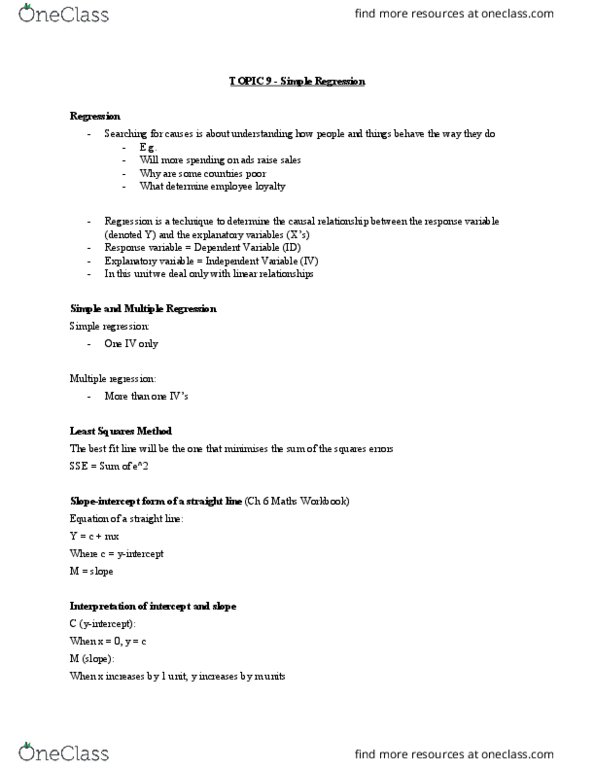 BSB123 Lecture Notes - Lecture 9: Dependent And Independent Variables, Total Variation, Statistical Significance thumbnail