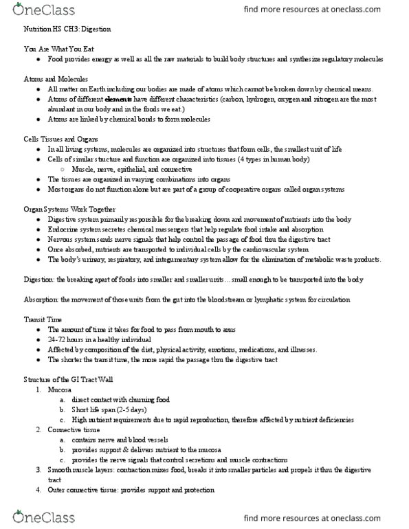 HSCI 1105 Lecture Notes - Lecture 4: Gastric Acid, Sodium Bicarbonate, Salivary Gland thumbnail