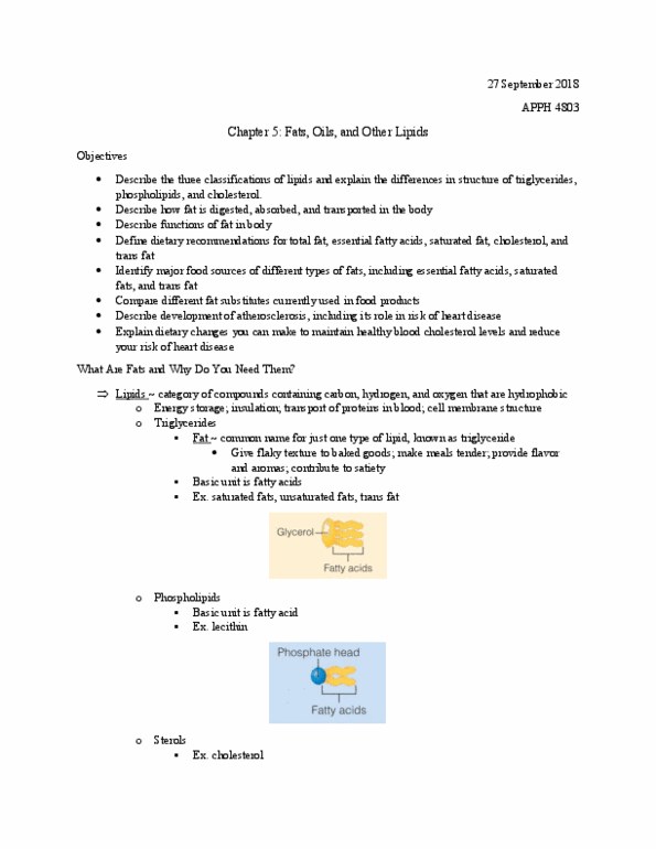 BIOL 4803 Lecture 5: Chapter 5 - Fats, Oils, and Other Lipids thumbnail