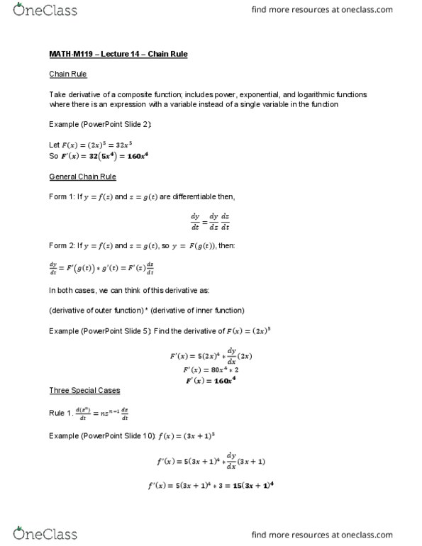 MATH-M 119 Lecture Notes - Lecture 14: Function Composition, Microsoft Powerpoint cover image
